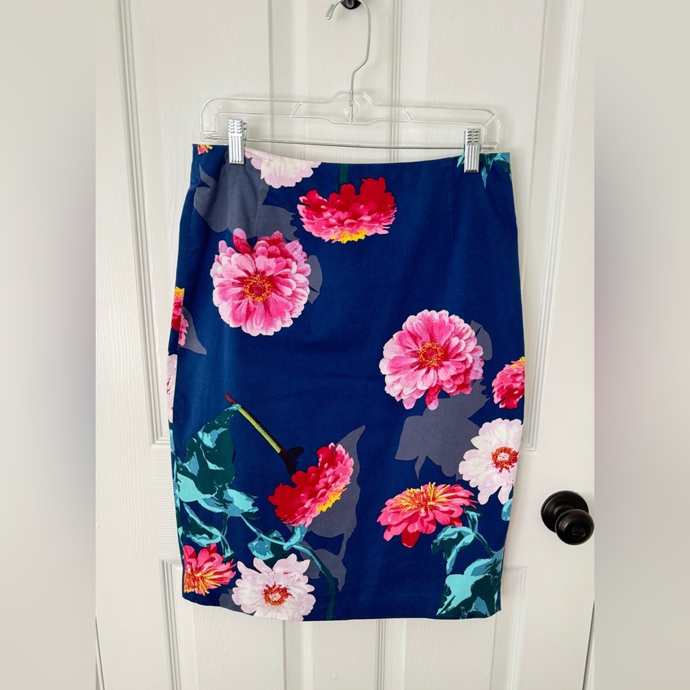 Banana Republic Floral Blue Skirt